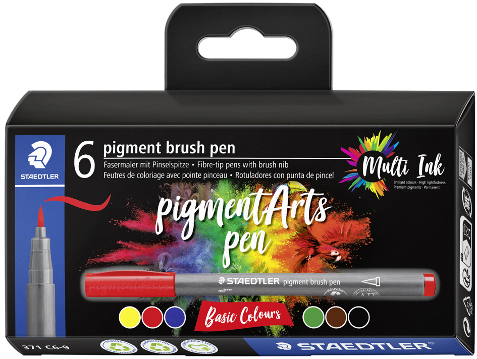 STAEDTLER Feutre pigment brush pen 'Basic Colours'