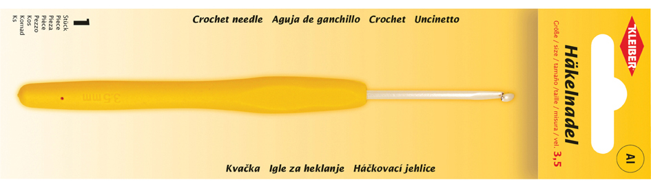 KLEIBER Crochet, taille 3,5, manche plastique, jaune