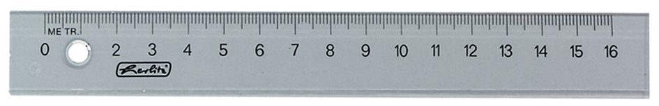 herlitz Règle en plastique, 160 mm de longueur, transparente
