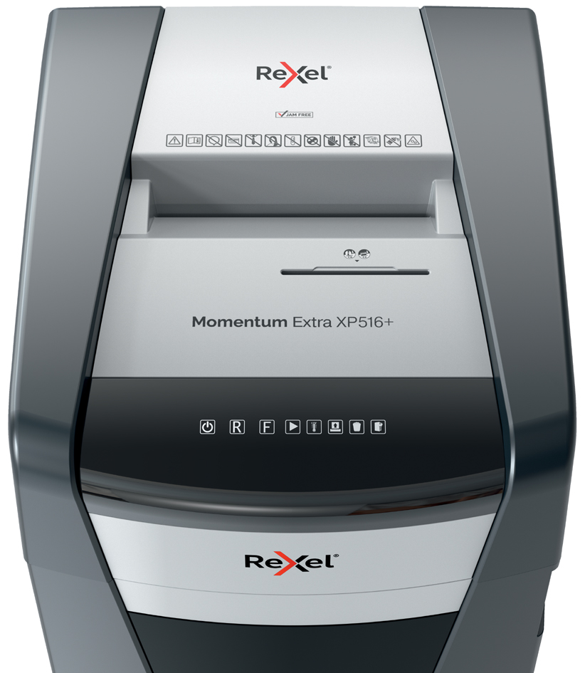 Destructeur de documents Momentum Extra XP516+, vue d'en haut
