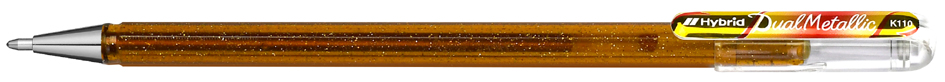 Pentel Hybrid Stylo roller 'Dual Penn', or/rouge