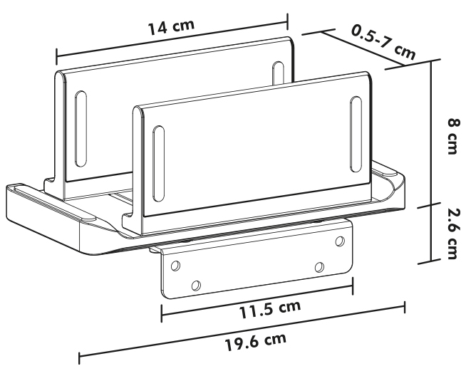 Support multifonction pour mini-PC, dimensions