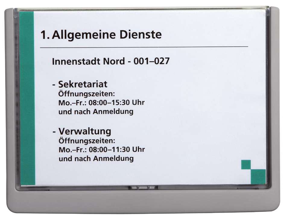 DURABLE Plaque de porte CLICK SIGN, format A5, graphite