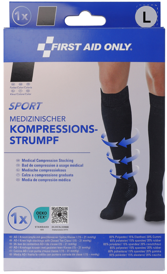 FIRST AID ONLY Mi-bas de contention SPORT, L