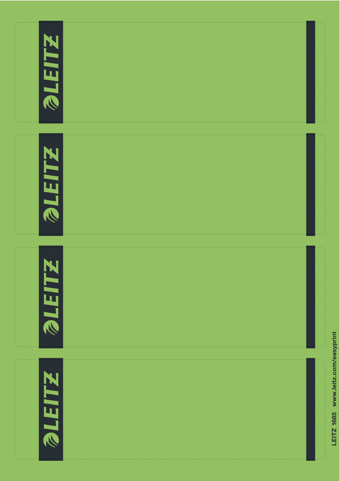 LEITZ Etiquette pour dos de classeur, 61 x 192 mm, vert