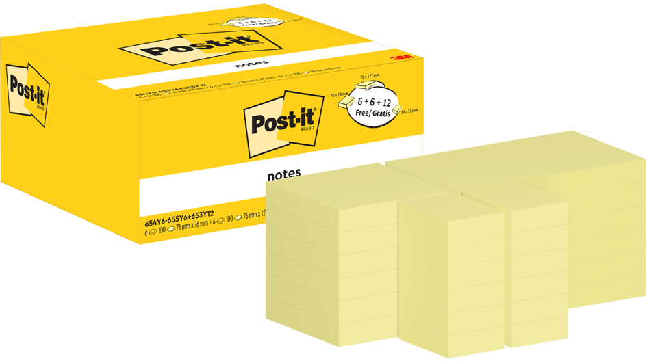 Bloc-note adhésif, tailles assorties, promotion