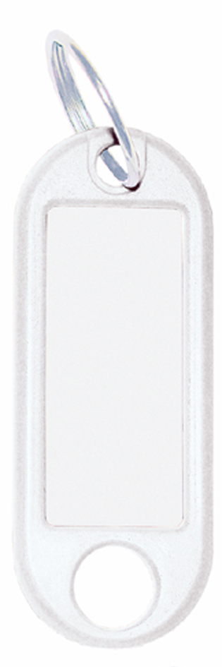 WEDO Porte-clés avec anneau, diamètre: 18 mm, blanc