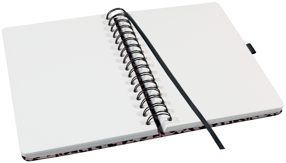 Carnet à spirales Jolie Inspire "Blue Leo Love", ouvert
