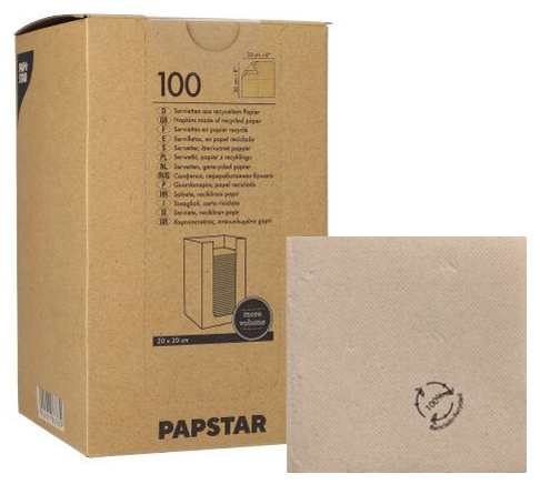 PAPSTAR Serviette cocktail 'PUNTO', 200 x 200 mm, naturel