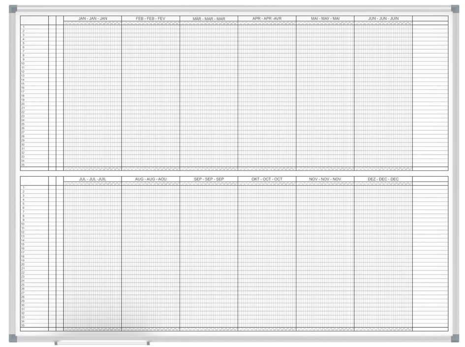 MAUL Tableau de planning annuel, (L)1.200 x (P)900 mm