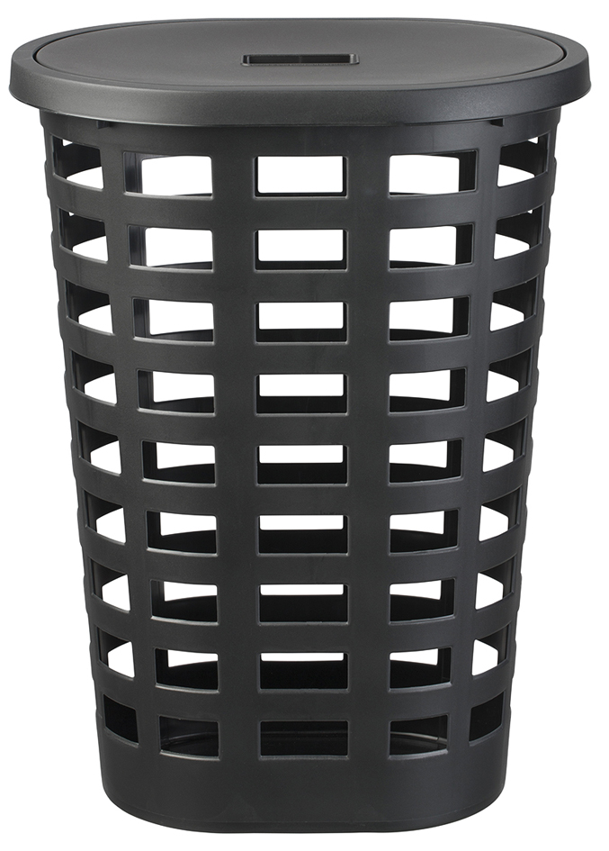 plast team Panier à linge BOSTON, 54 litres, ovale, noir