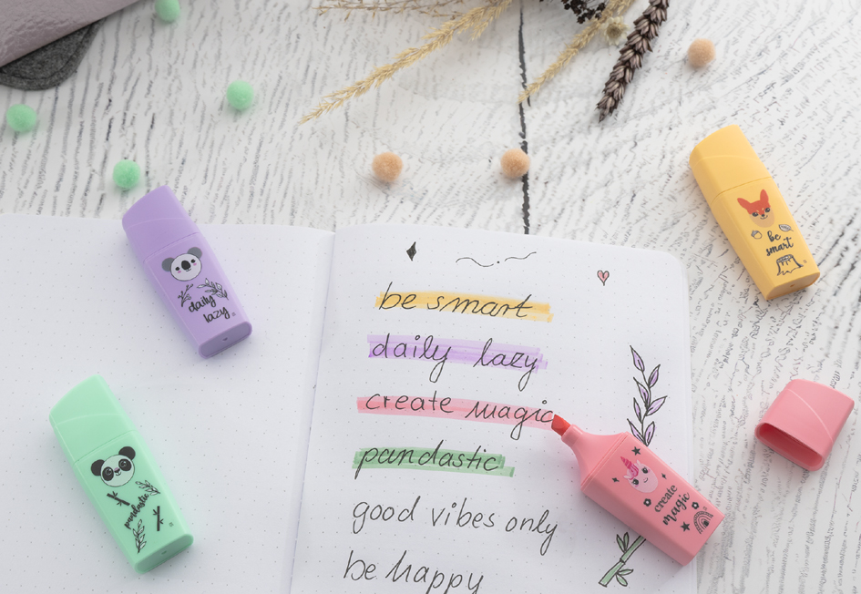 Mini surligneurs, couleurs pastel