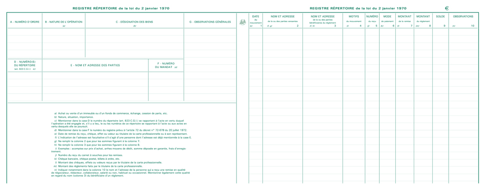 Registres & manifolds