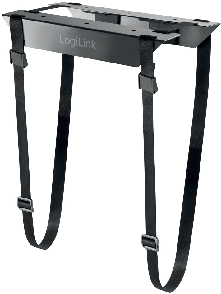 LogiLink Support à sangles pour unité centrale, acier, noir