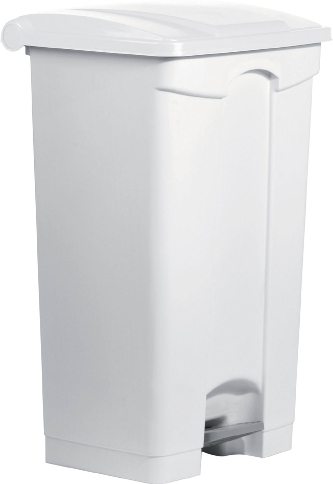 helit Poubelle à pédale 'the step', 90 litres, blanc/blanc