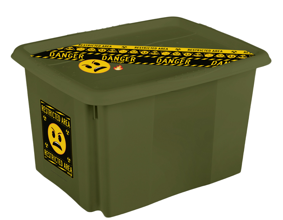 Boîte de rangement "karolina emoji danger", 30 litres