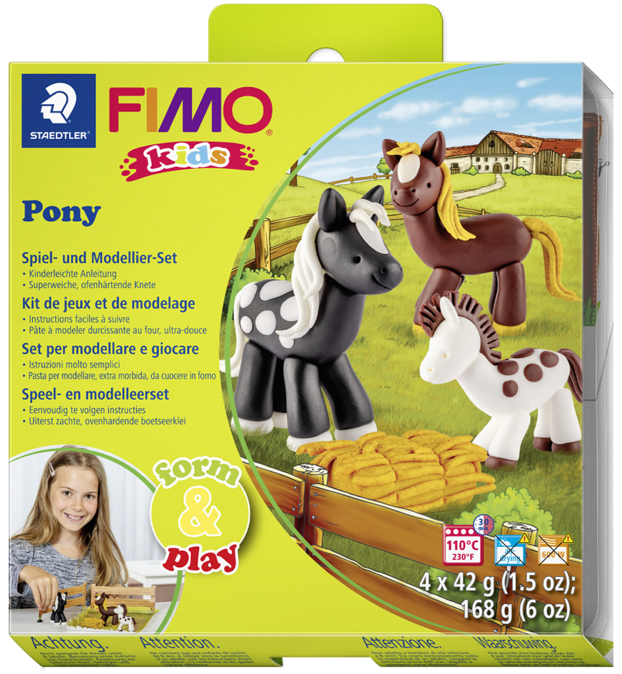 FIMO kids Kit de modelage Form & Play 'Pony', niveau 2