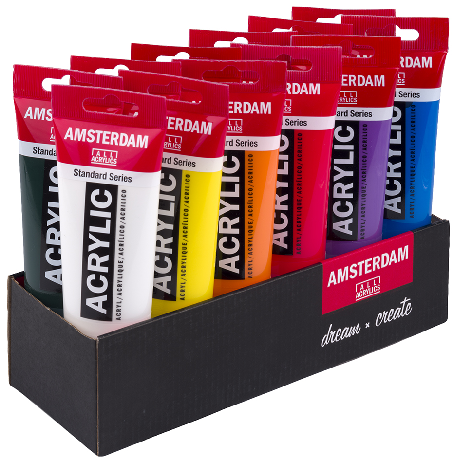 Peinture acrylique AMSTERDAM Standard Series, pack économique, ouvert