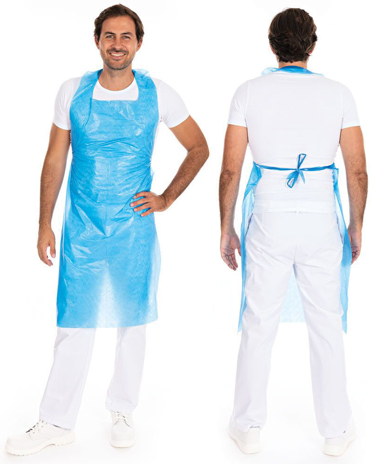 HYGONORM Tablier LDPE usage unique, bouchardé, blanc