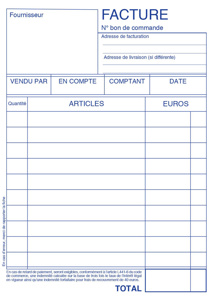 Bloc de caisse facture, ouvert