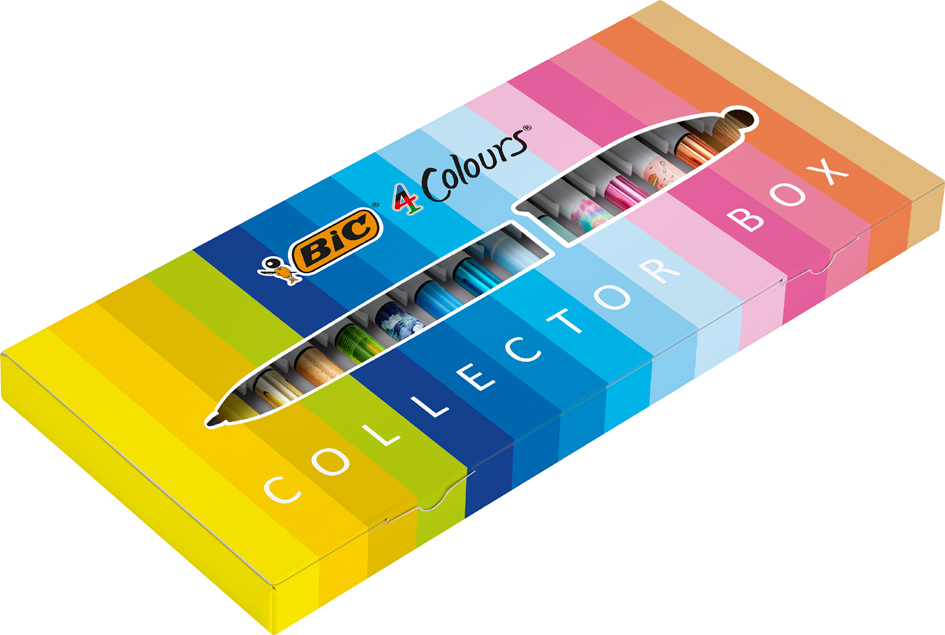 BIC Stylo à bille 4 Colours, Collector Box, set de 15