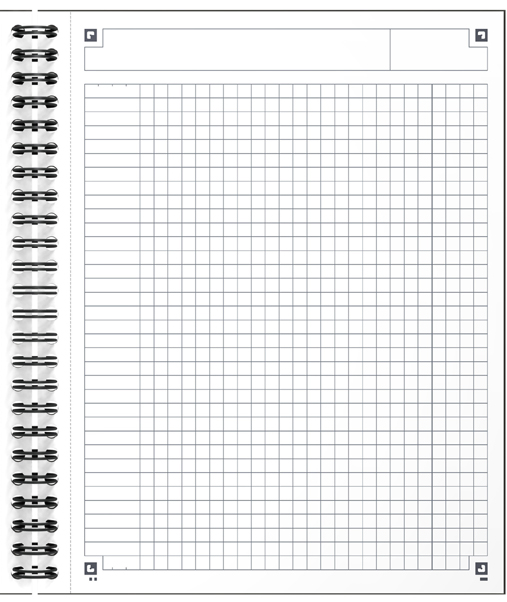 Cahier "NOTEBOOK", linéature: quadrillé