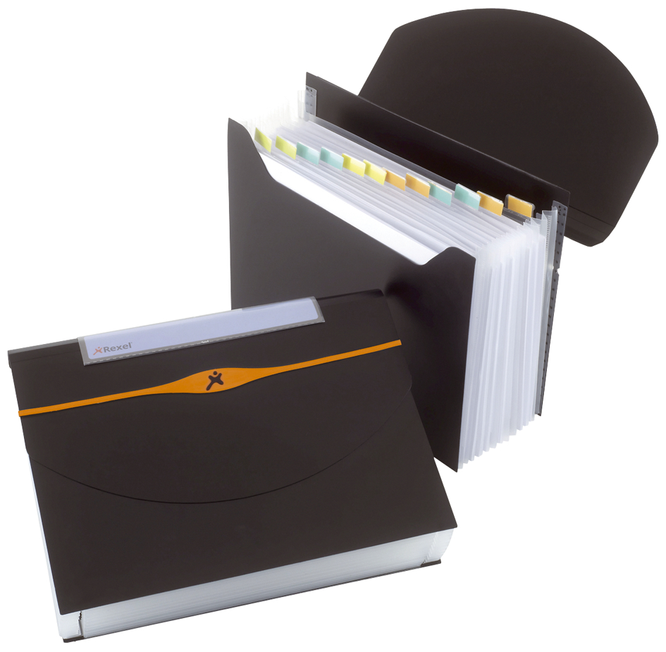 Rexel Porte-documents Optima, A4, 13 compartiments, PP, noir