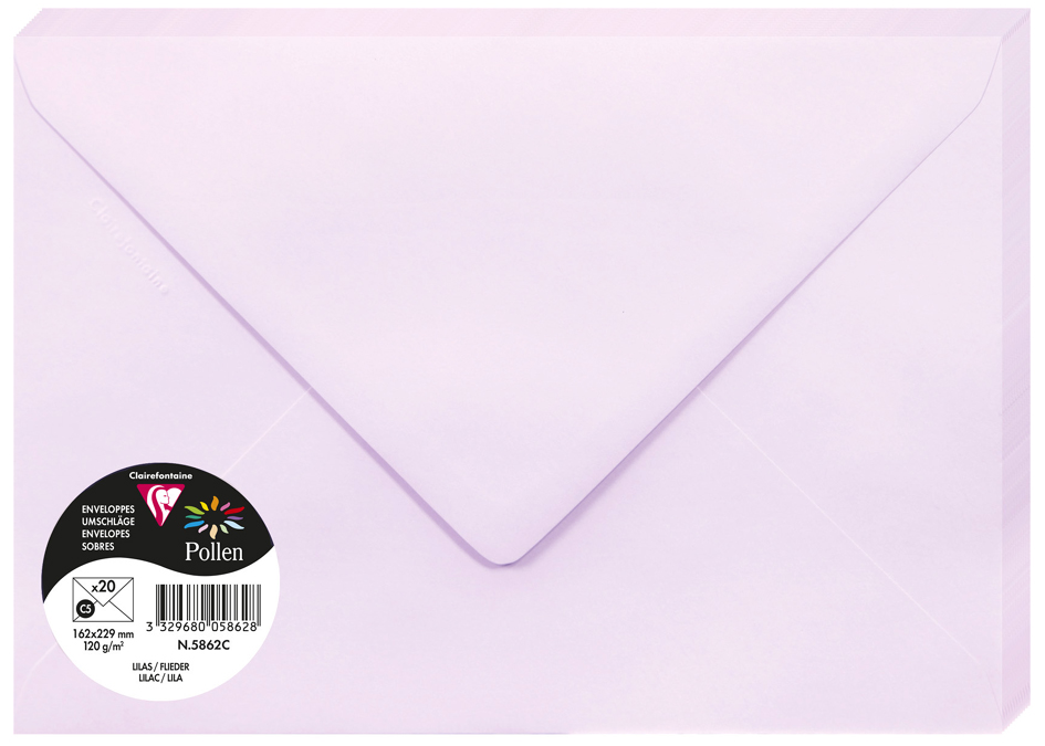 Pollen by Clairefontaine Enveloppes C5, lilas