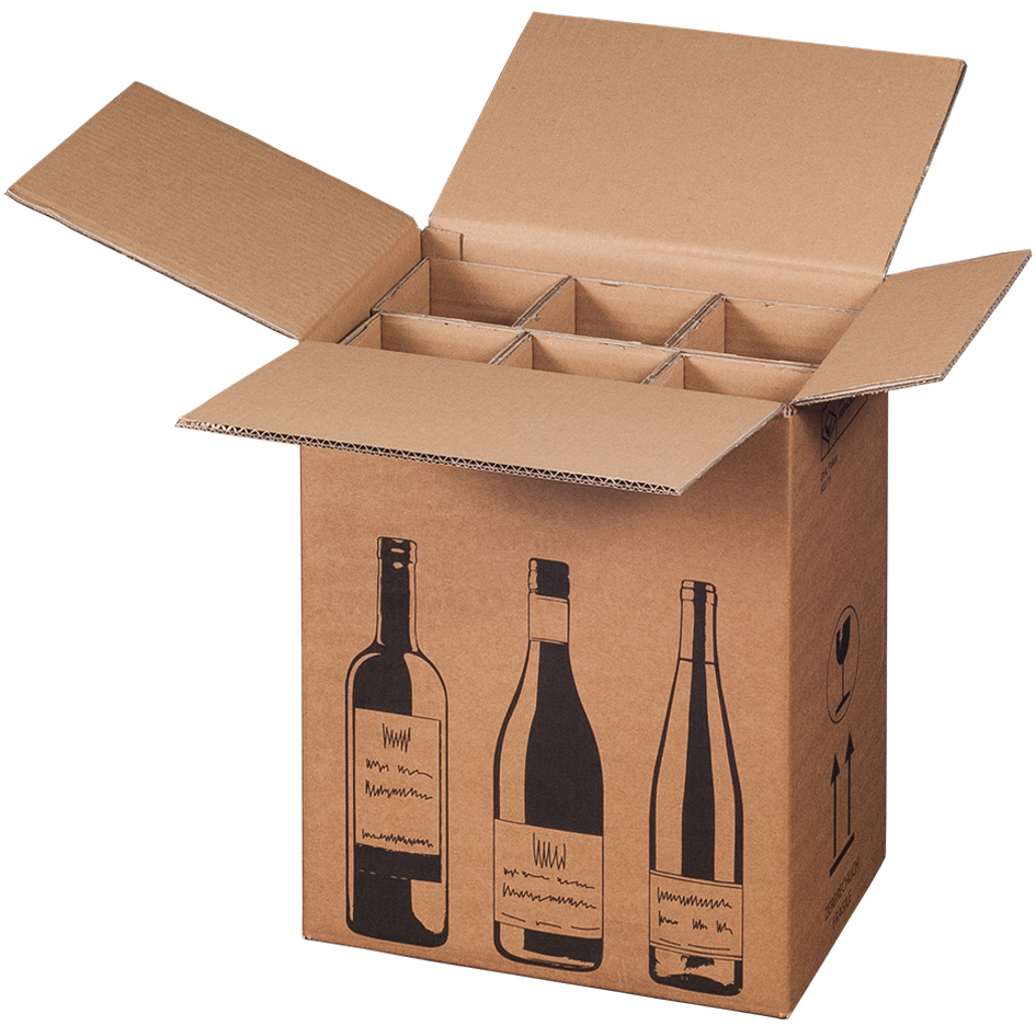 Cartons d'expédition de bouteilles