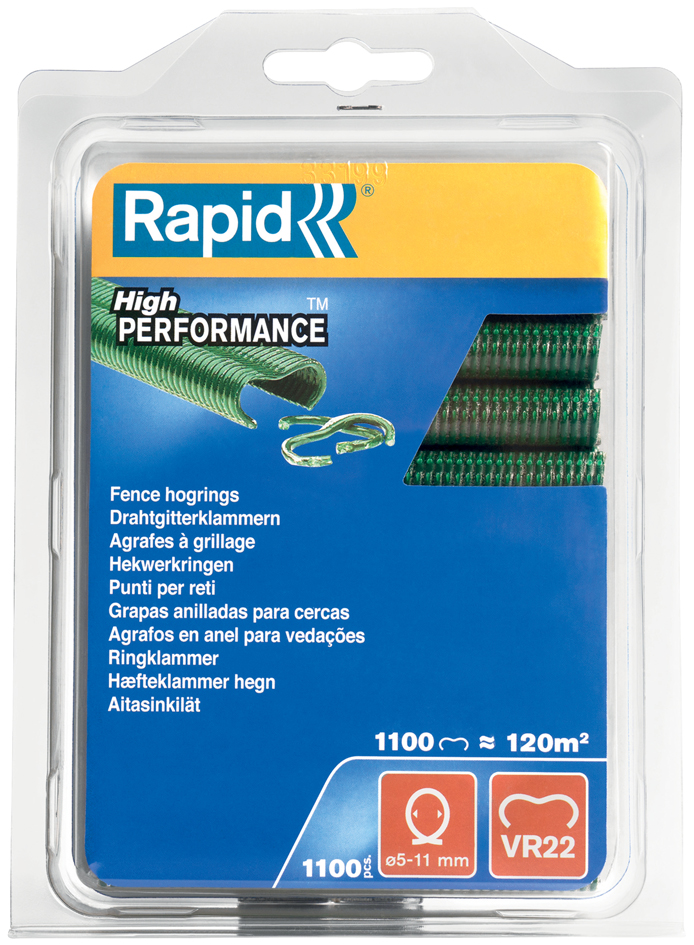 Rapid Agrafe à grillage VR22, revêtement plastique, vert