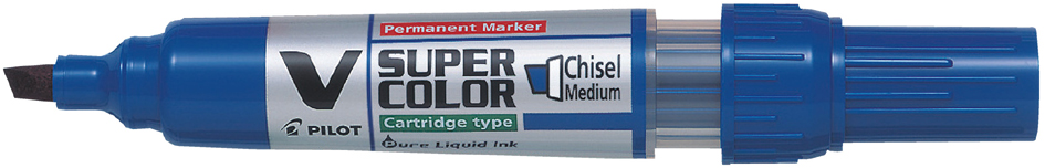 PILOT Marqueur permanent V SUPER COLOR, biseauté, bleu