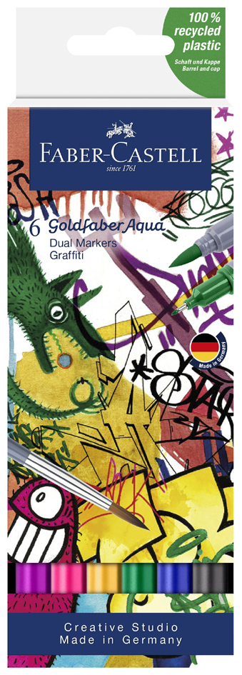 FABER-CASTELL Marqueur aquarelle GOLDFABER, étui Graffitis