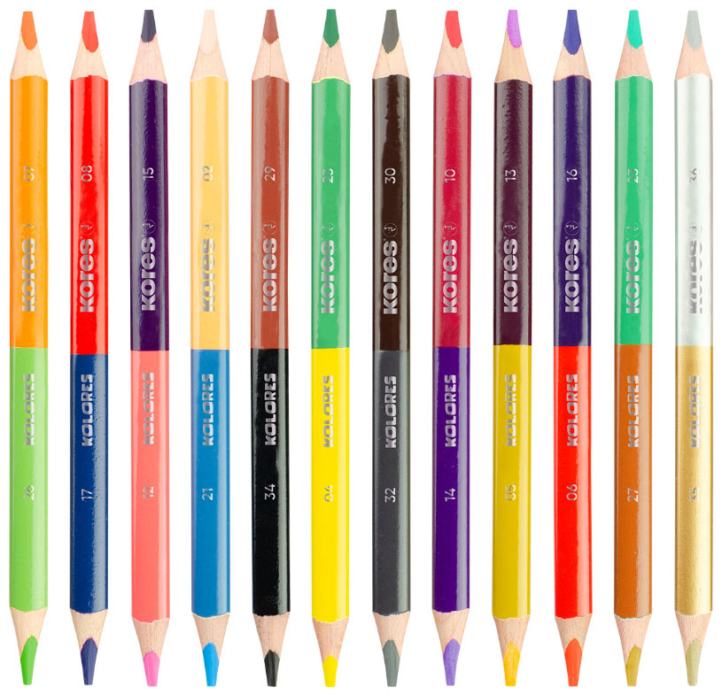 Crayon de couleur triangulaire Kolores JUMBO DUO, couleurs