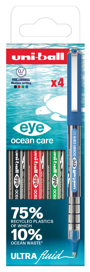 uni-ball Stylo roller eye ocean care 0.7, étui de 4