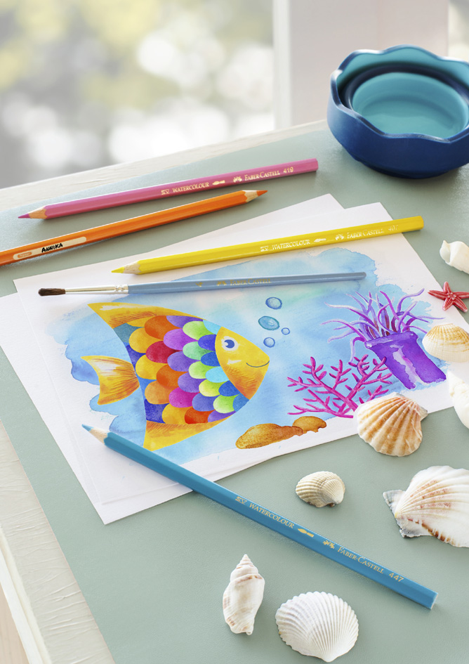 Sets de crayons de couleur, aquarellable