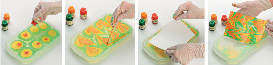 Peinture à marbrer "Easy Marble", marbrure avec support de peinture