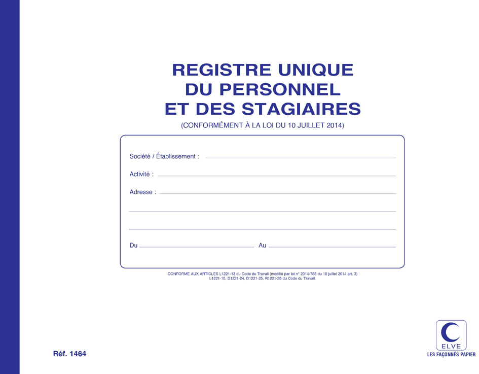 "Registre unique du personnel et des stagiaires"