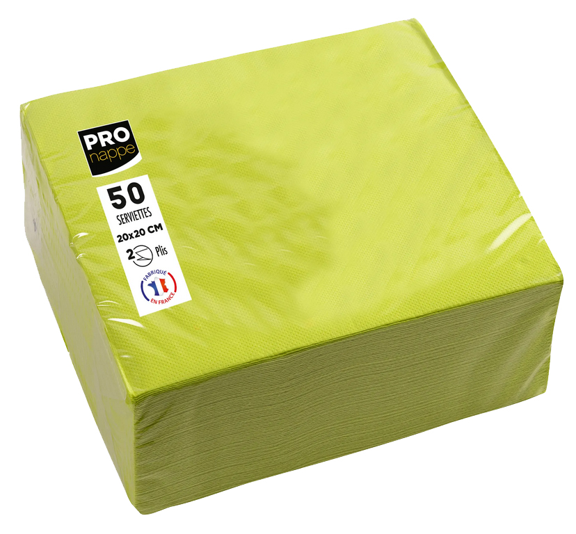 PROnappe Serviette cocktail, 200 x 200 mm, vert kiwi
