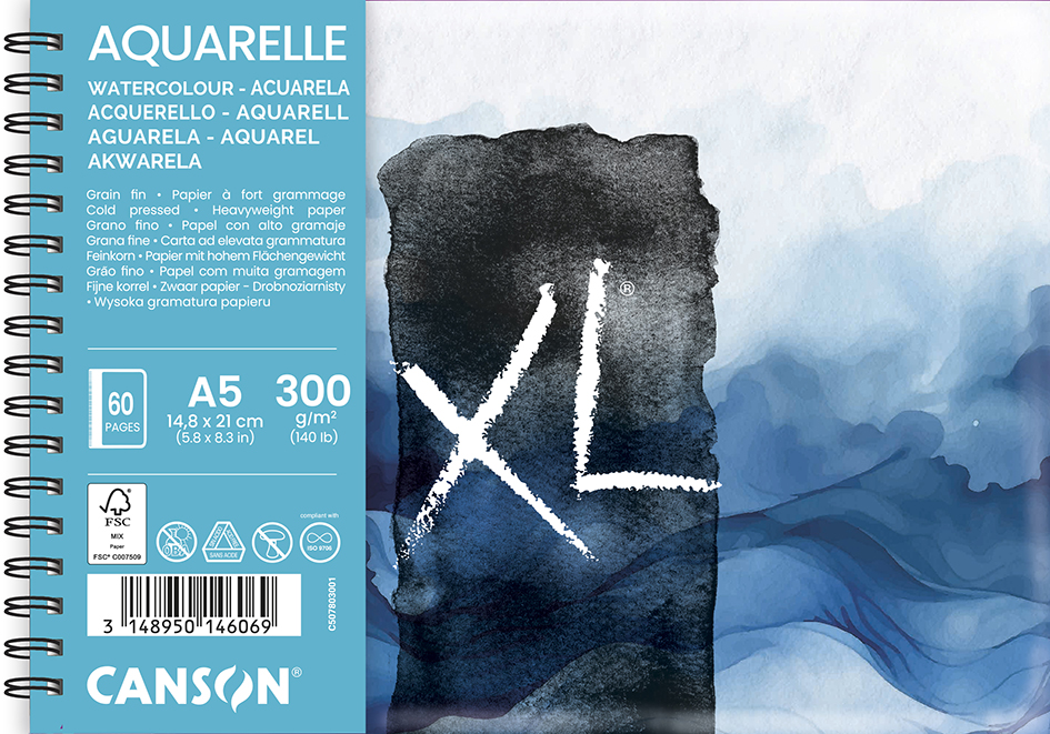 CANSON Album de dessin XL AQUARELLE Waves, A5
