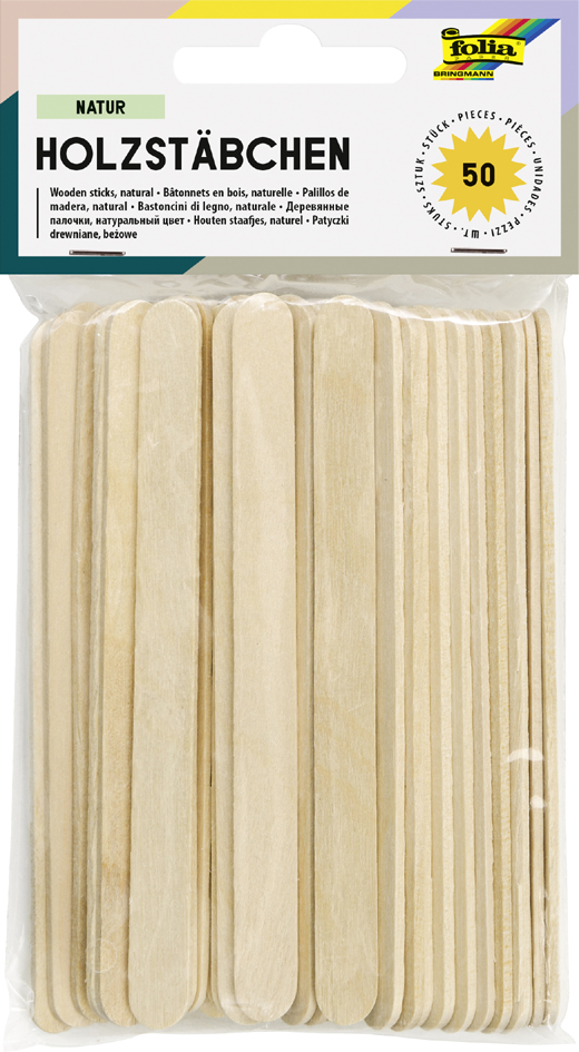 folia Bâtonnets en bois 'Nature', longueur : 114 mm, naturel