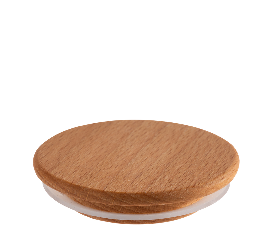 APS Couvercle pour bocal Weck, bois de hêtre, set de 12