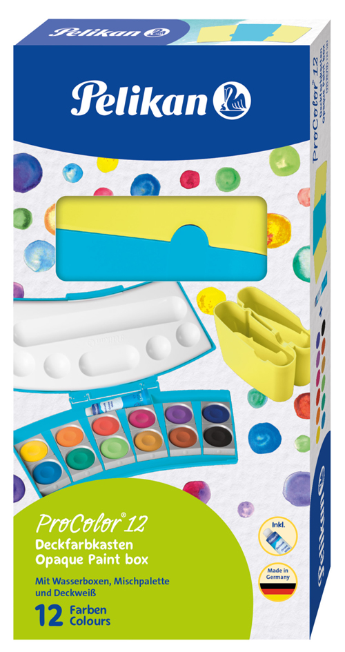 Boîte de peinture ProColor 735, turquoise/jaune - emballage