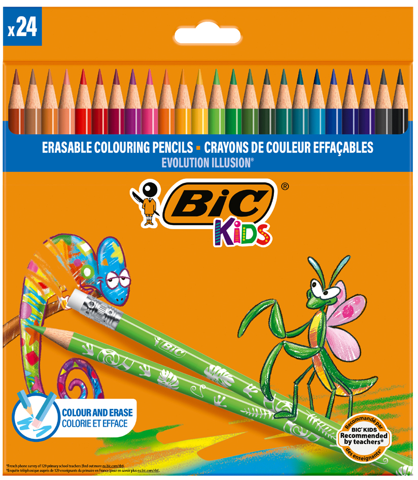 BIC KIDS Crayon de couleur EVOLUTION ILLUSION, gommable