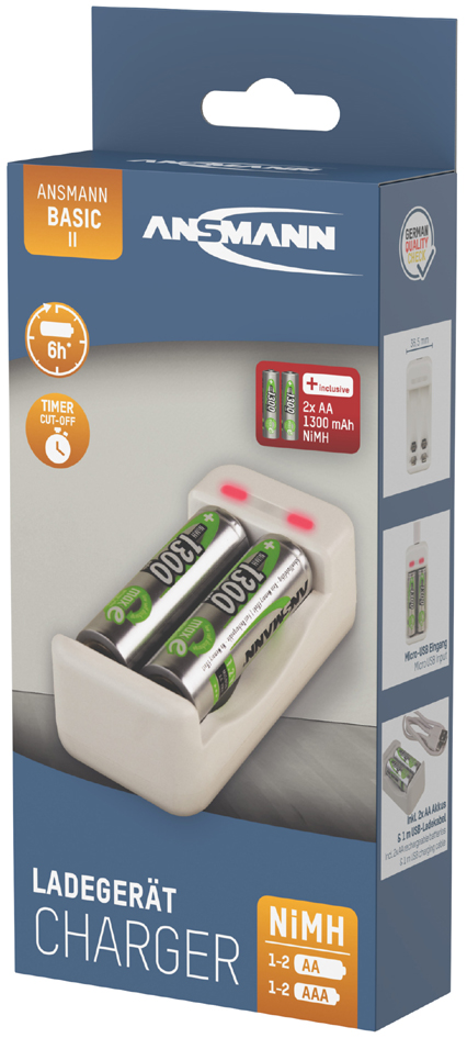 Chargeur de piles "Basic II", dans son emballage