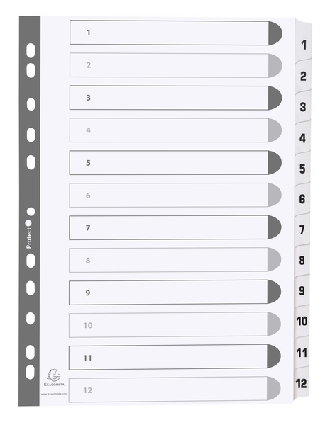 EXACOMPTA Intercalaires en carton 1-12, A4, 12 touches