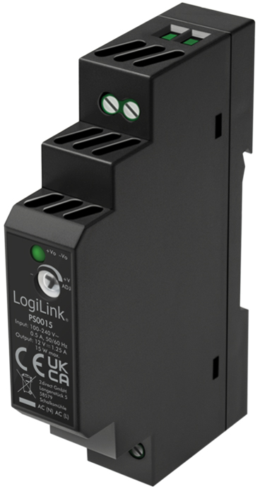 Bloc d'alimentation pour rail DIN, 15 watts / 12 volts
