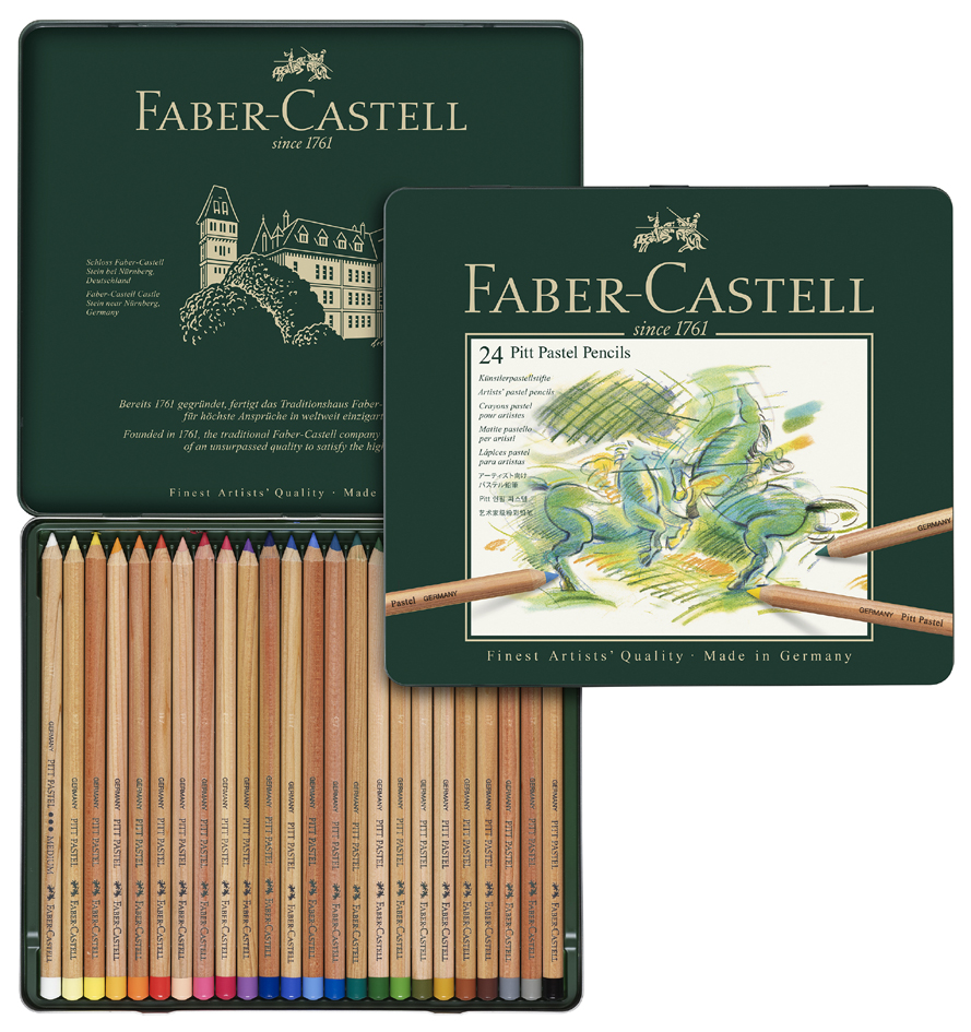 FABER-CASTELL Crayons de couleur PITT PASTELL, ètui de 24