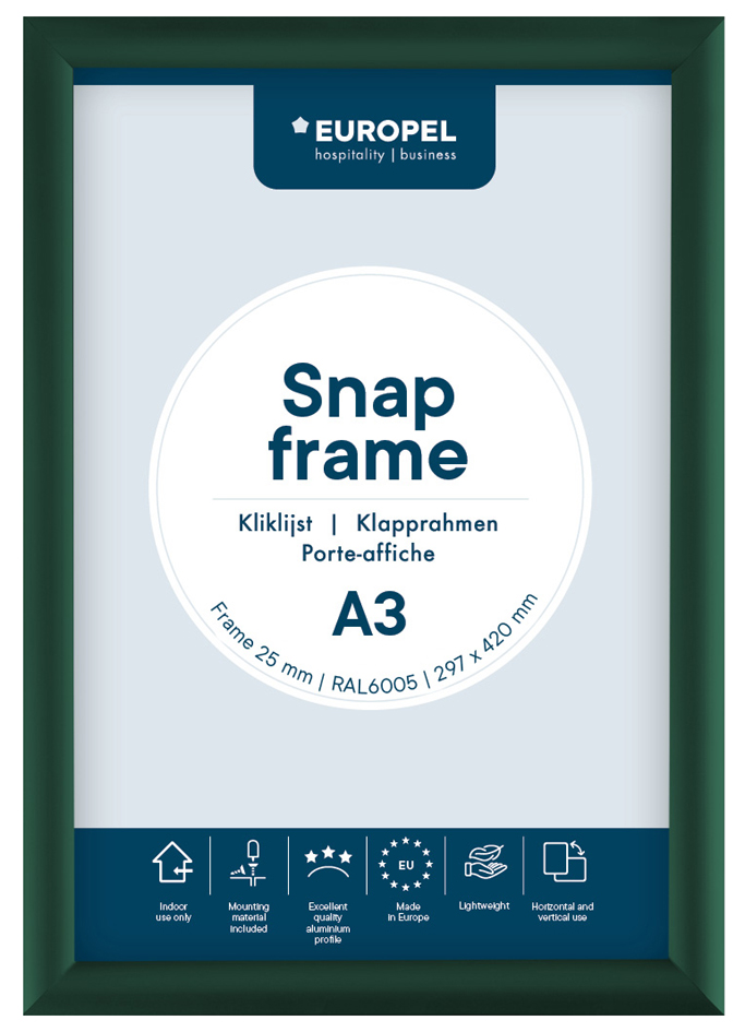 EUROPEL Cadre porte-affiche premium, A3, 25 mm, vert