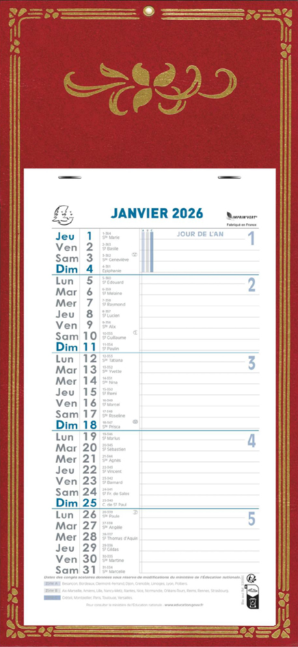 Visuel de référence: Calendrier mural Skytos, rouge