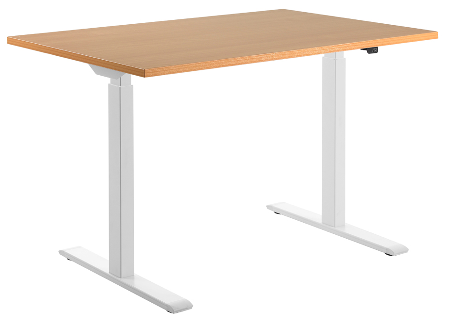Topstar Bureau réglable en hauteur, (L)1.200 mm, blanc/hêtre